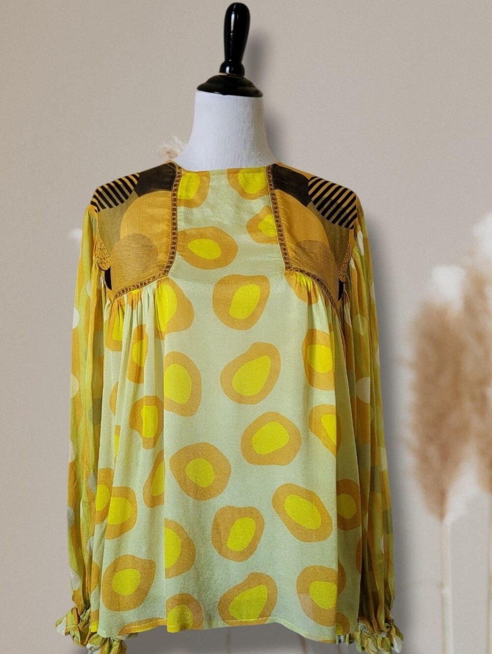 Anthropologie Bl-nk Miranda Peasant Blouse Retro M Fall Autumn